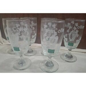 Hand Engraved In Ireland Irish Coffee Glasses By Eamon Set of 6